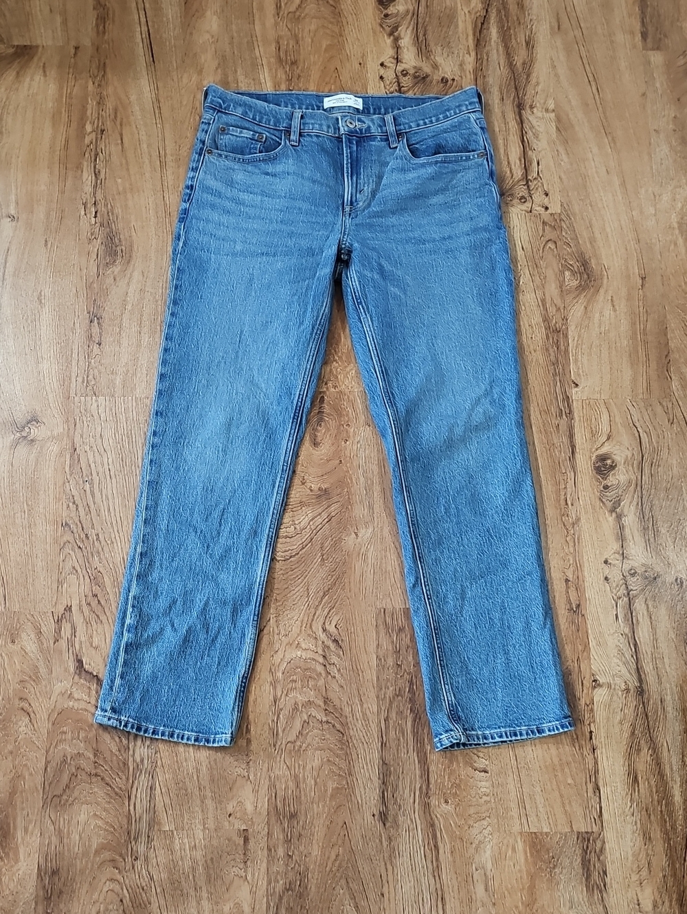 Womens Abercrombie 90s Straight Mid Rise Jean